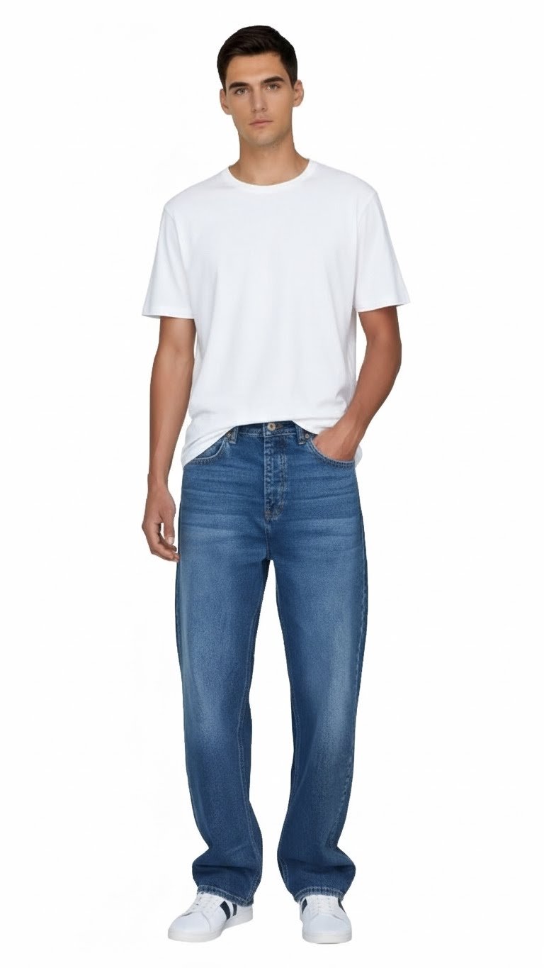 Baggy-Bleu-4-- Jeans - Coupe Baggy Simple